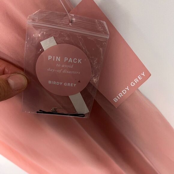 Birdy Grey Gwennie Small Chiffon Pink Rose Quartz Formal Bridesmaid Maxi Dress - Picture 14 of 14